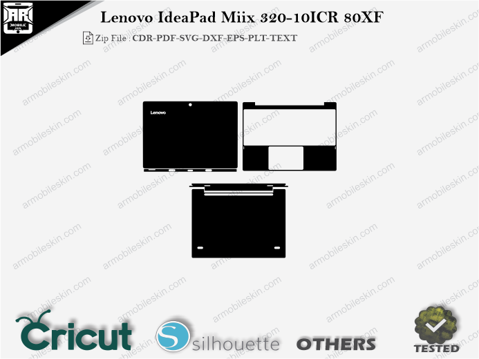 Lenovo IdeaPad Miix 320-10ICR 80XF Skin Template Vector