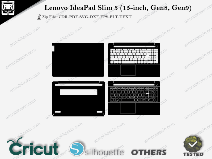 Lenovo IdeaPad Slim 3 (15-inch, Gen8, Gen9) Skin Template Vector