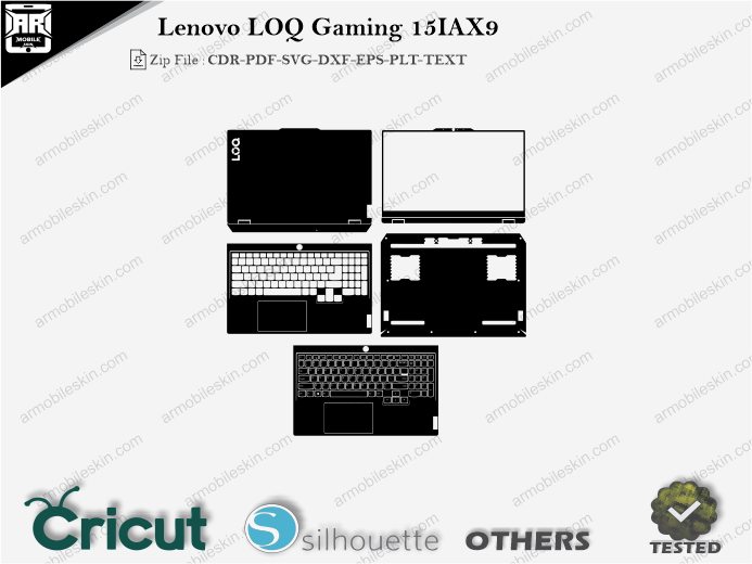 Lenovo LOQ Gaming 15IAX9 Skin Template Vector