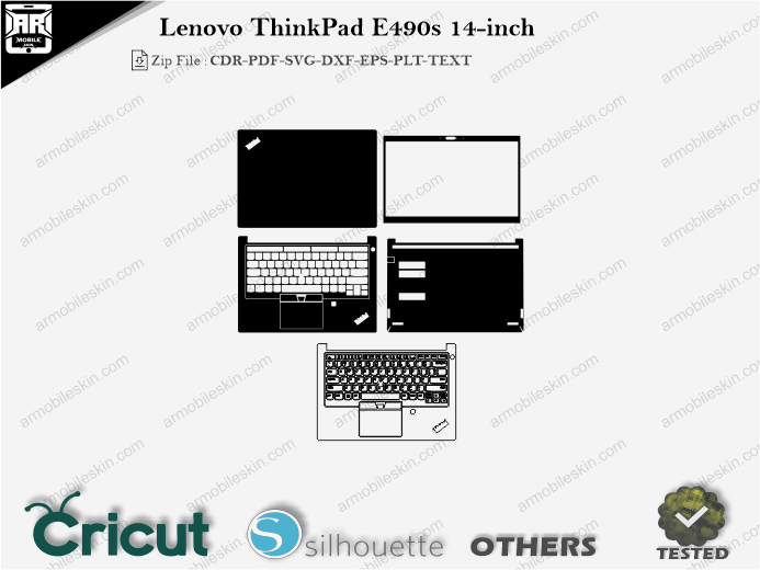 Lenovo ThinkPad E490s 14-inch Skin Template Vector