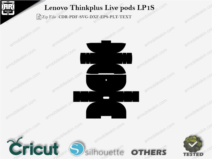 Lenovo Thinkplus Live pods LP1S Skin Template Vector