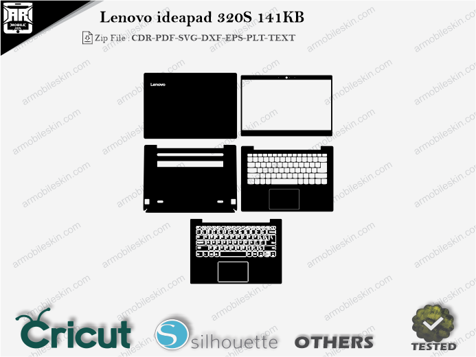 Lenovo ideapad 320S 141KB Skin Template Vector