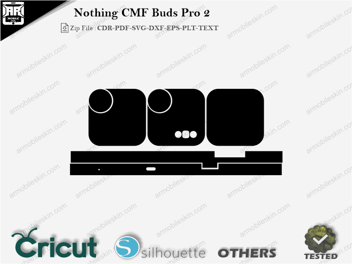 Nothing CMF Buds Pro 2 Skin Template Vector