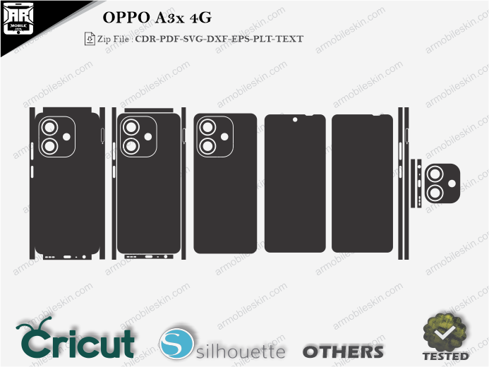 OPPO A3x 4G Skin Template Vector