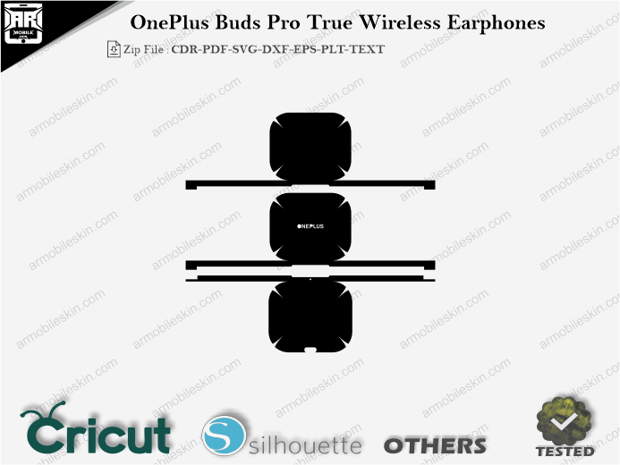 OnePlus Buds Pro True Wireless Earphones Skin Template Vector