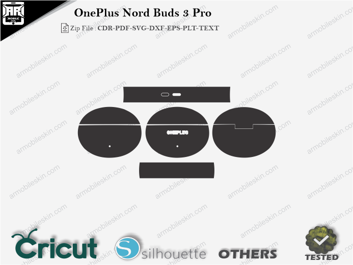 OnePlus Nord Buds 3 Pro Skin Template Vector