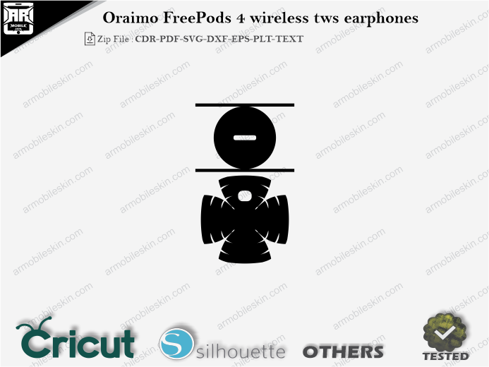 Oraimo FreePods 4 wireless tws earphones Skin Template Vector