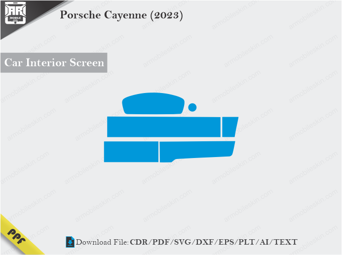 Porsche Cayenne (2023) Car Screen Wrap Cutting Template