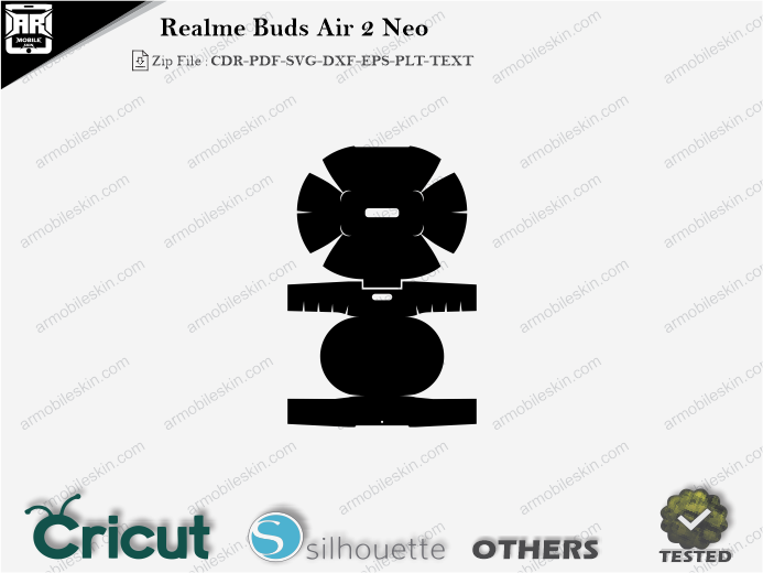 Realme Buds Air 2 Neo Skin Template Vector