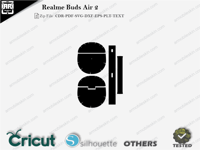 Realme Buds Air 2 Skin Template Vector