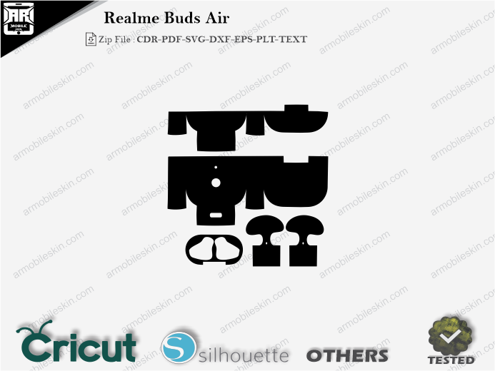 Realme Buds Air Skin Template Vector