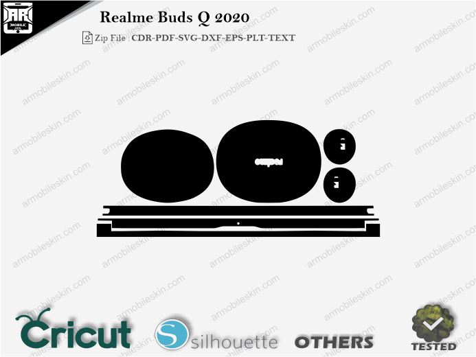 Realme Buds Q 2020 Skin Template Vector