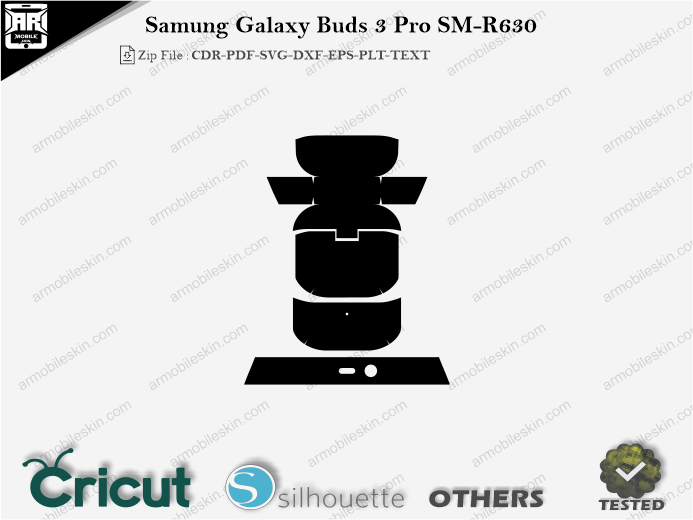 Samung Galaxy Buds 3 Pro SM-R630 Skin Template Vector