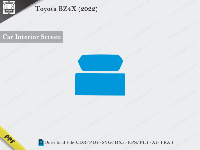 Toyota BZ4X (2022) Car Screen Cutting Template Vector