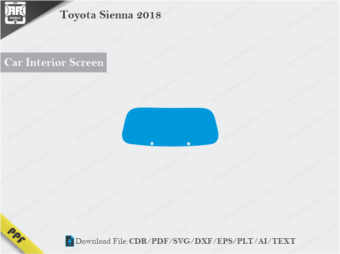 Toyota Sienna 2018 Car Screen Wrap Cutting Template