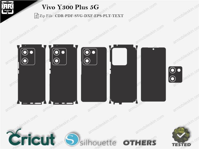 Vivo Y300 Plus 5G Skin Template Vector