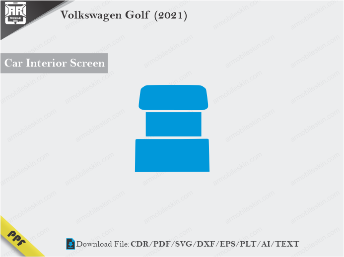 Volkswagen Golf (2021) Car Screen Wrap Cutting Template