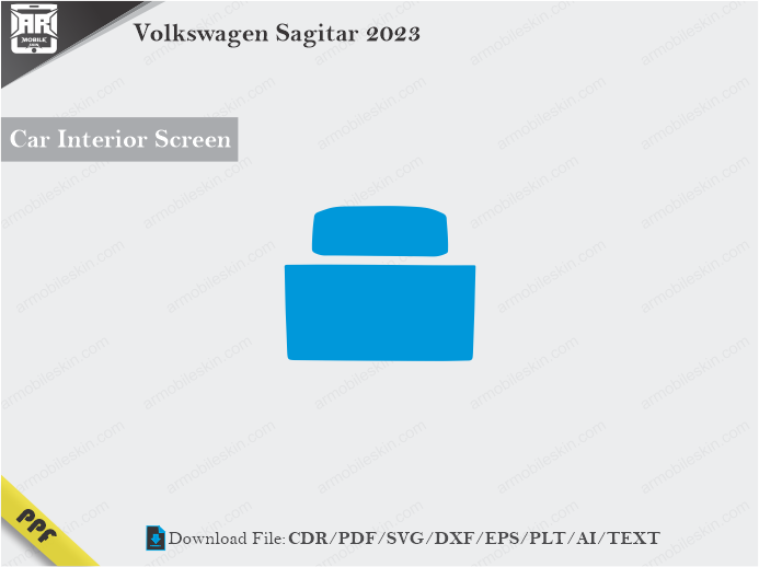 Volkswagen Sagitar 2023 Car Screen Wrap Cutting Template