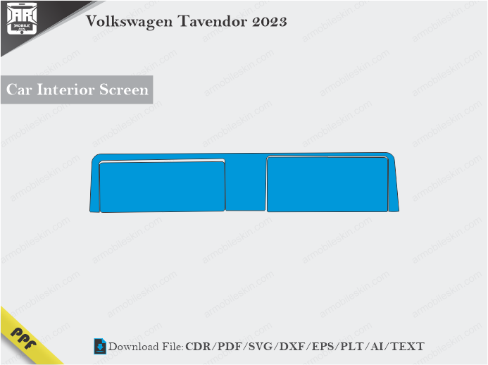 Volkswagen Tavendor 2023 Car Screen Wrap Cutting Template