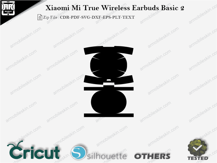 Xiaomi Mi True Wireless Earbuds Basic 2 Skin Template Vector