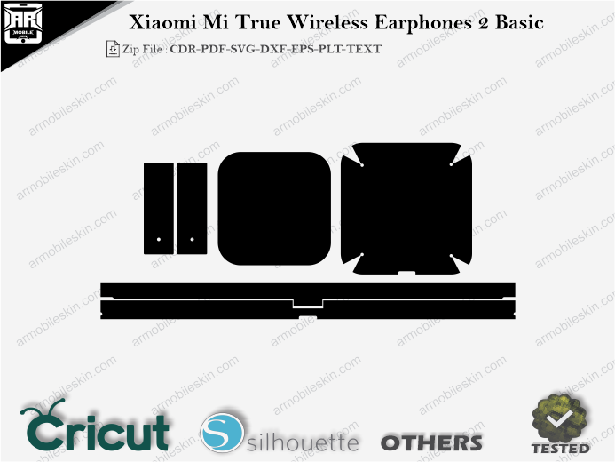 Xiaomi Mi True Wireless Earphones 2 Basic Skin Template Vector