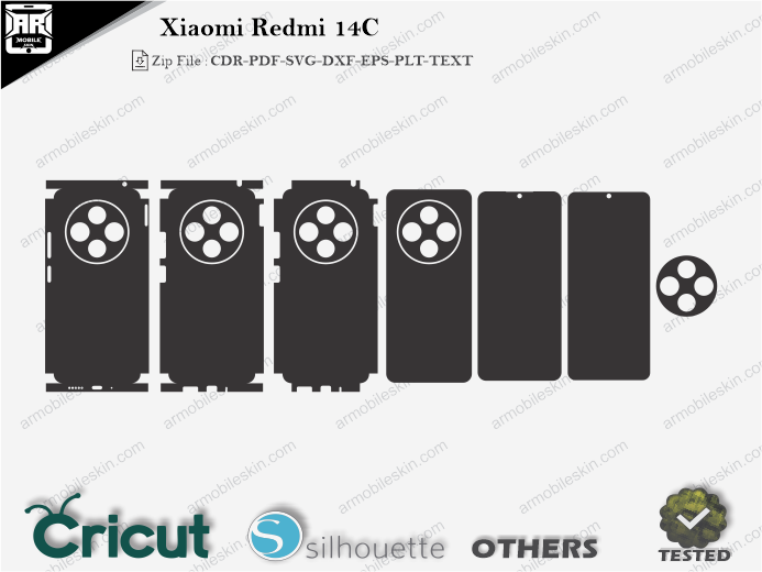 Xiaomi Redmi 14C Skin Template Vector