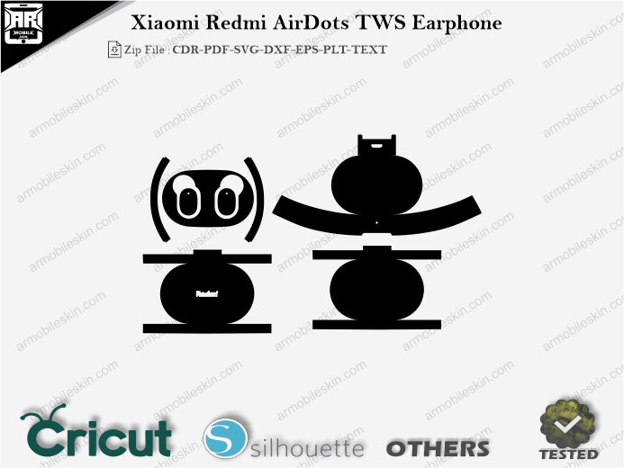 Xiaomi Redmi AirDots TWS Earphone Skin Template Vector