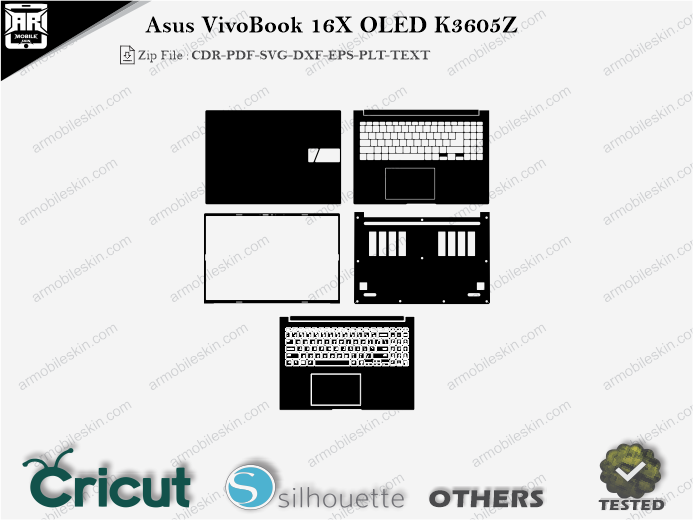 Asus VivoBook 16X OLED K3605Z Skin Template Vector