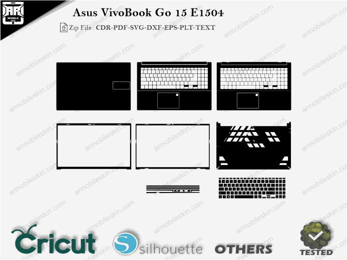 Asus VivoBook Go 15 E1504 Skin Template Vector