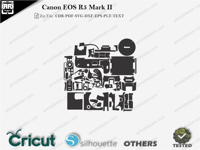 Canon EOS R5 Mark II Skin Template Vector Cut File