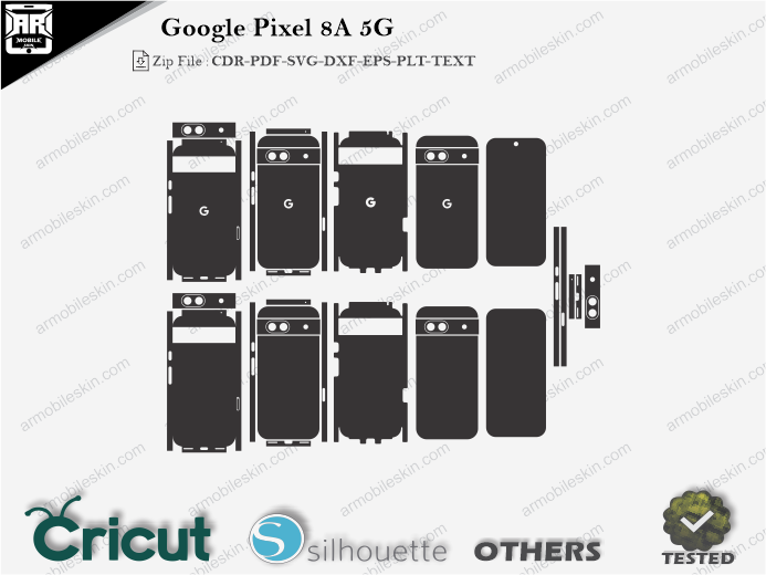 Google Pixel 8A 5G Skin Template Vector