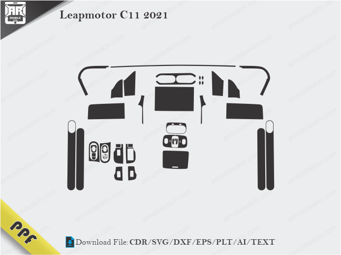 Leapmotor C11 2021 Interior PPF Cut Template