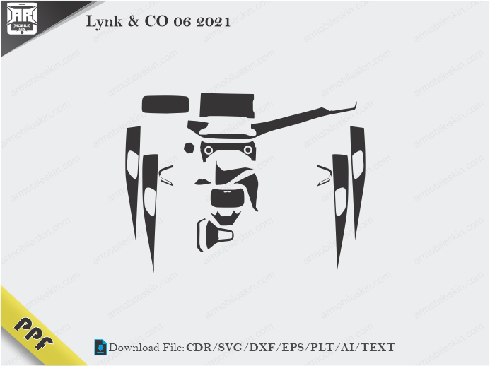 Lynk & CO 06 2021 Interior PPF Cut Template Vector