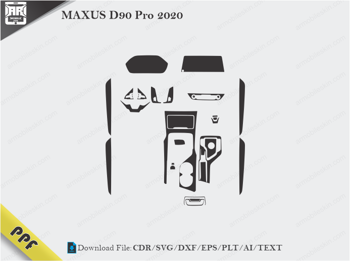 MAXUS D90 Pro 2020 Interior PPF Cut Template