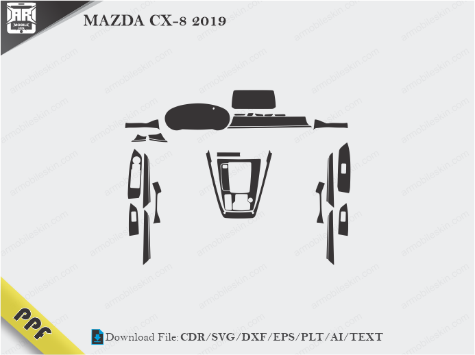 MAZDA CX-8 2019 Interior PPF Cut Template