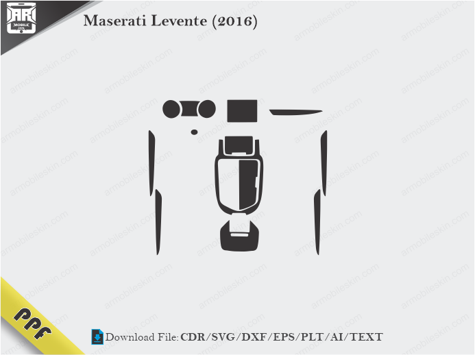 Maserati Levente (2016) Interior PPF Cut Template Vector