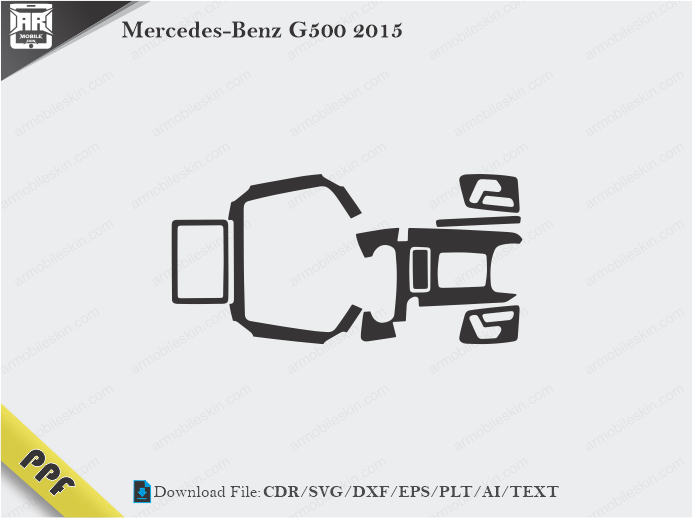 Mercedes-Benz G500 2015 Interior PPF Cut Template Vector