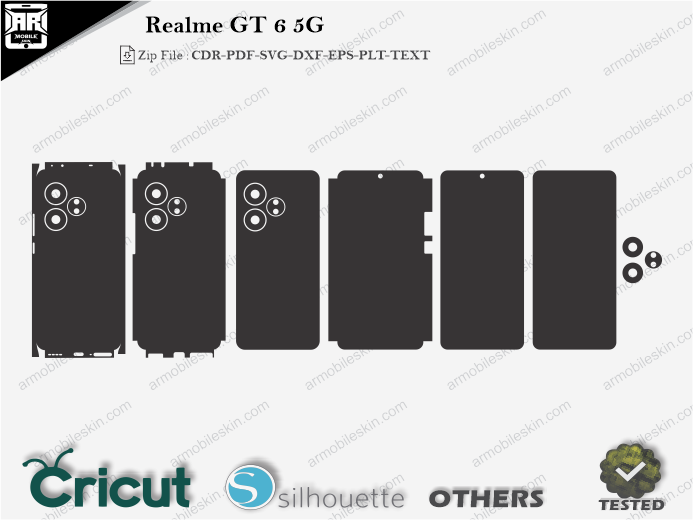 Realme GT 6 5G Skin Template Vector