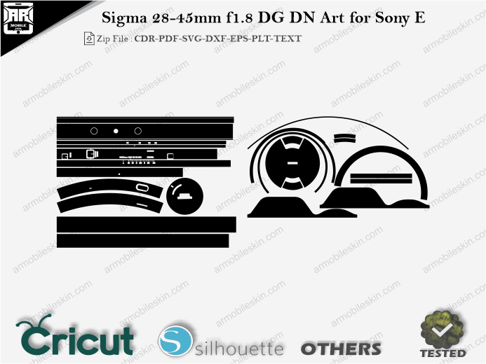 Sigma 28-45mm f1.8 DG DN Art for Sony E Skin Template Vector