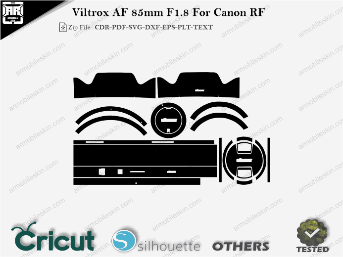 Viltrox AF 85mm F1.8 For Canon RF Skin Template Vector