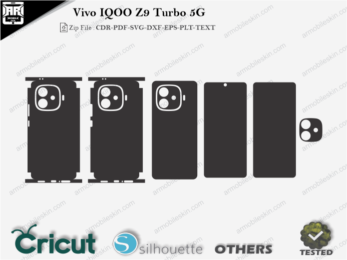 Vivo IQOO Z9 Turbo 5G Skin Template Vector