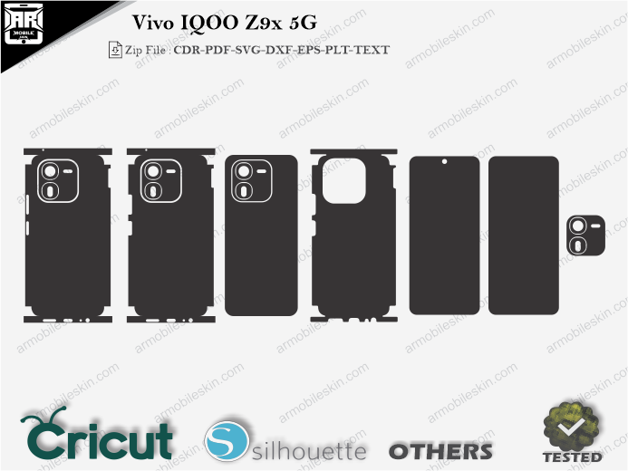 Vivo IQOO Z9x 5G Skin Template Vector