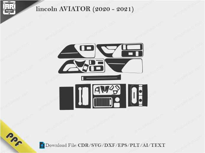 lincoln AVIATOR (2020 – 2021) Interior PPF Cut Template Vector