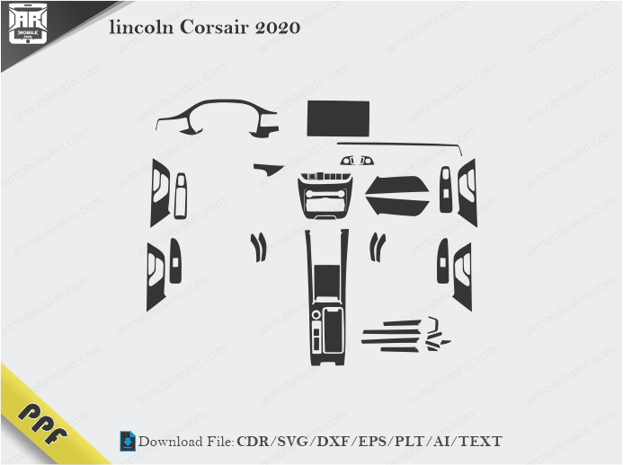 lincoln Corsair 2020 Interior PPF Cut Template