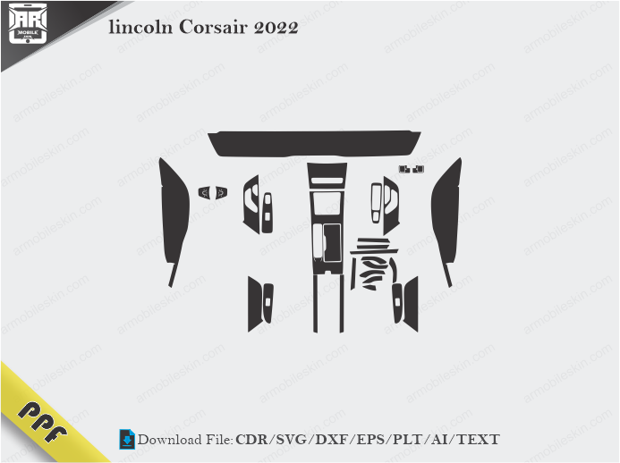 lincoln Corsair 2022 Interior PPF Cut Template