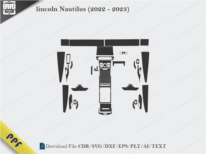 lincoln Nautilus (2022 – 2023) Interior PPF Cut Template Vector