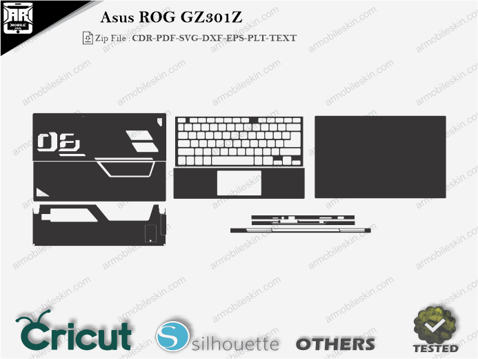 Asus ROG GZ301Z Skin Template Vector