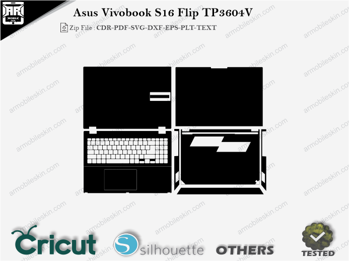 Asus Vivobook S16 Flip TP3604V Skin Template Vector