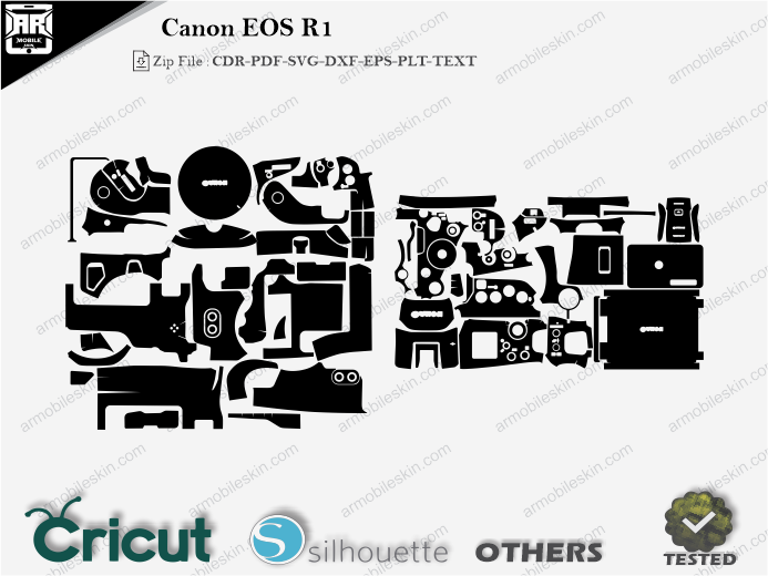 Canon EOS R1 Skin Template Vector Cut File