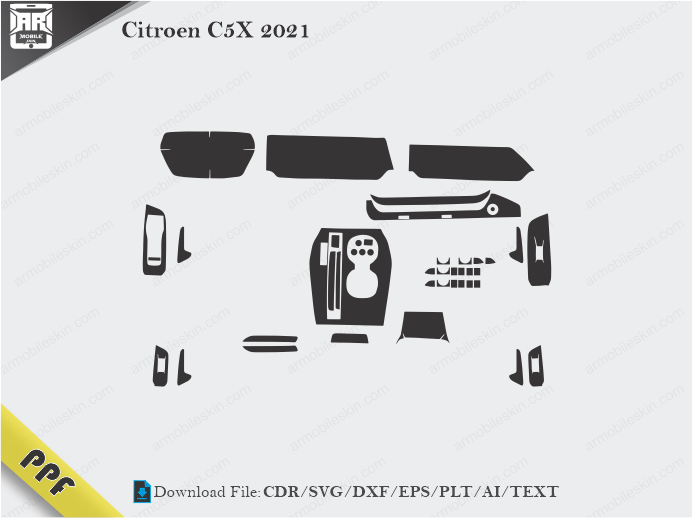 Citroen C5X 2021 Interior PPF Cut Template